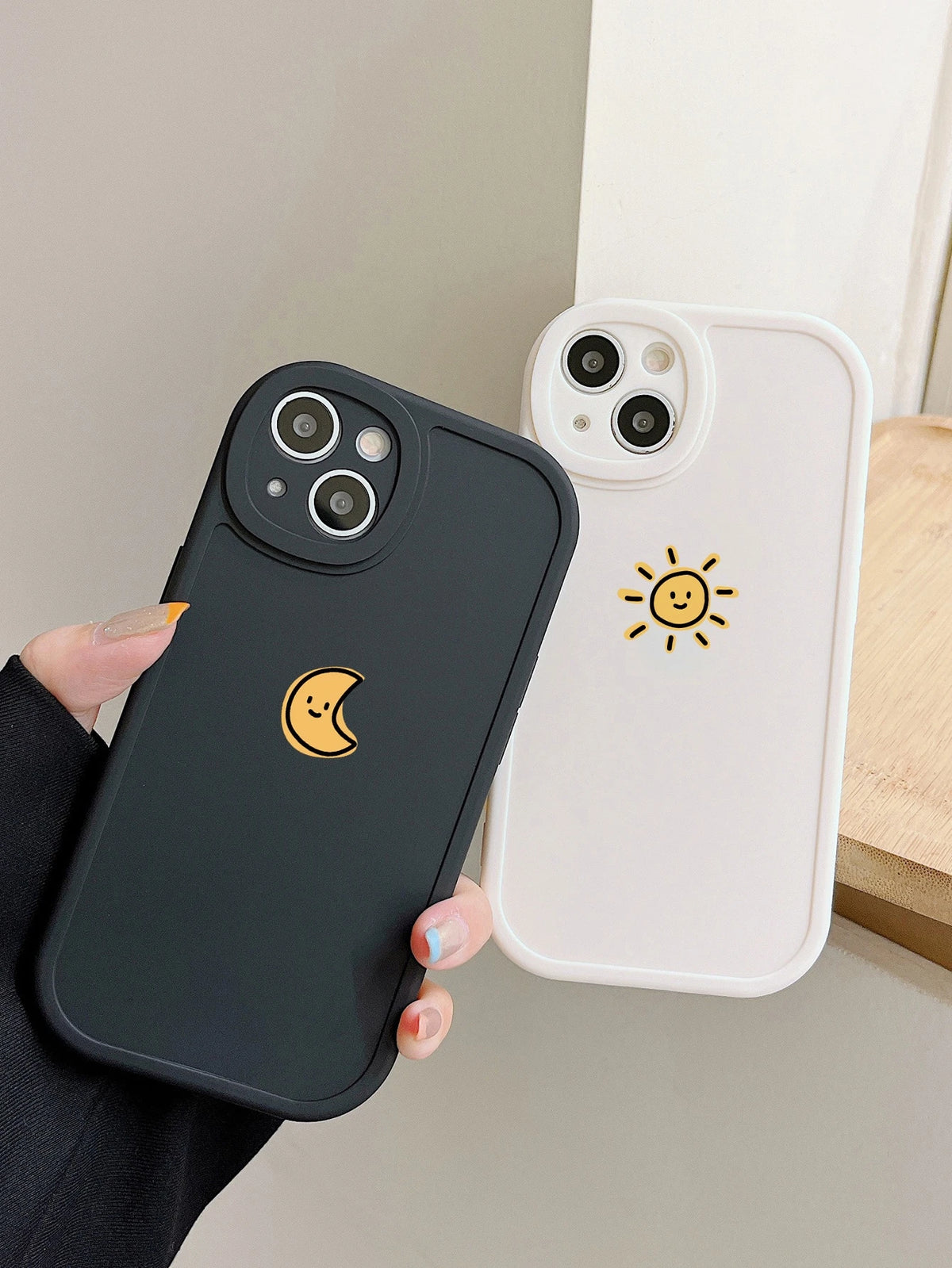 Couple Phone Cases - Sun & Moon Design, Black & White Compatible with Iphone & Galaxy, Compatible with Iphone 13/15/16 Pro Max/16/14/15/16 Plus, Also Suitable as Birthday Gifts for Girlfriend, Boyfriend or Personal Use, Compatible with Samsung Galaxy Phones,International Version, Not the Domestic Version