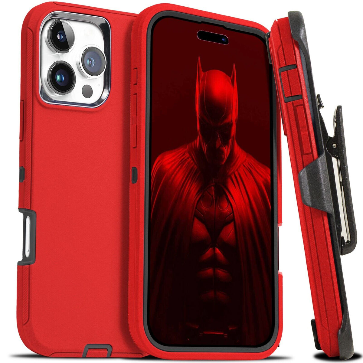 Heavy-Duty Shockproof Case with Belt Clip for iPhone 12, 13, 14, 15, 16 Pro Max