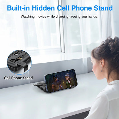 20000mAh Portable Power Bank with Cables for iPhone and Android Smartphones