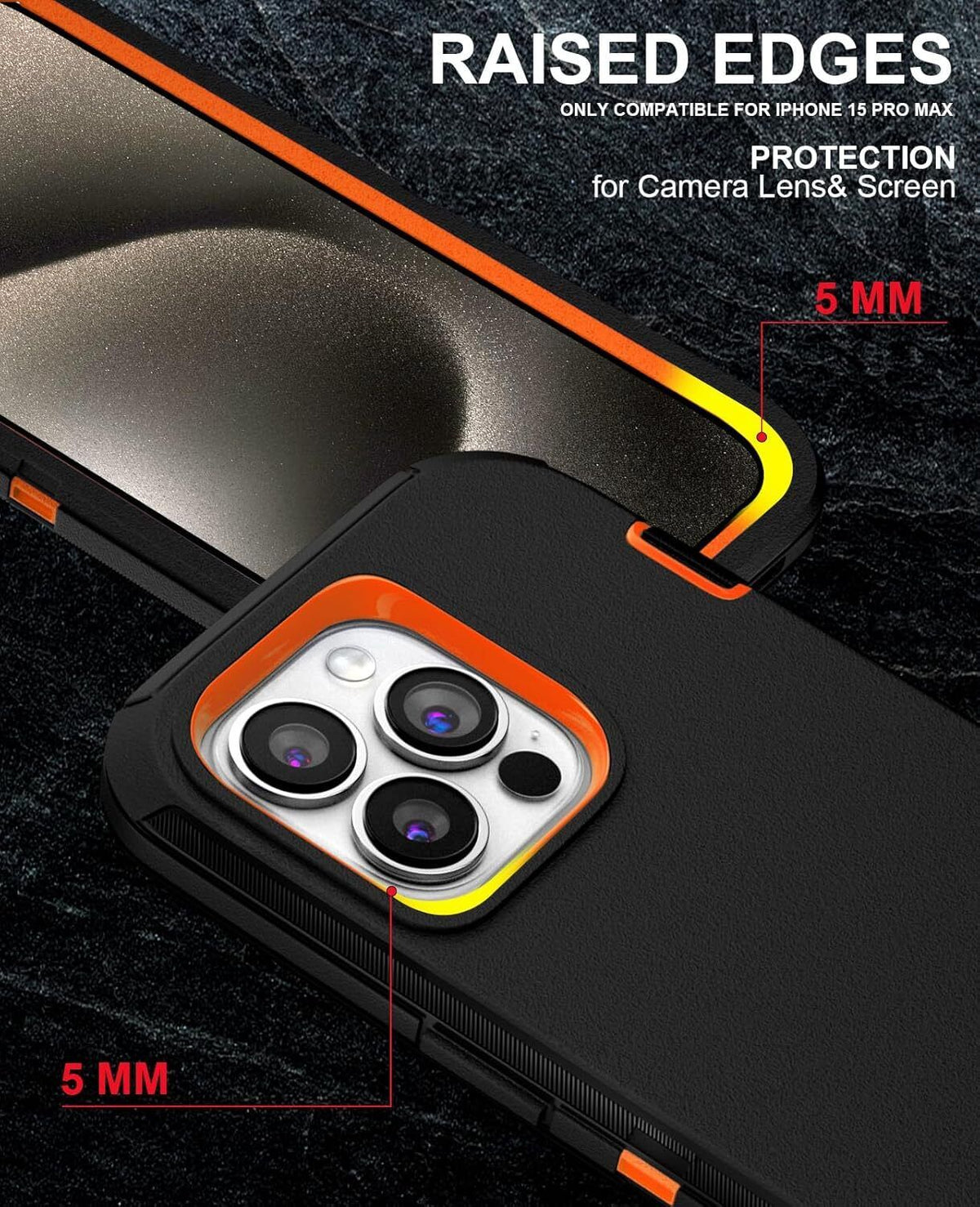 Heavy-Duty Shockproof Case with Belt Clip for iPhone 12, 13, 14, 15, 16 Pro Max