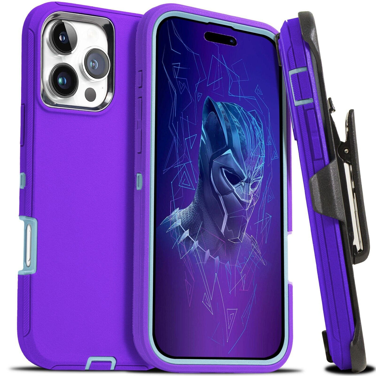 Heavy-Duty Shockproof Case with Belt Clip for iPhone 12, 13, 14, 15, 16 Pro Max