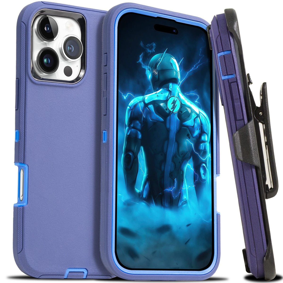 Heavy-Duty Shockproof Case with Belt Clip for iPhone 12, 13, 14, 15, 16 Pro Max