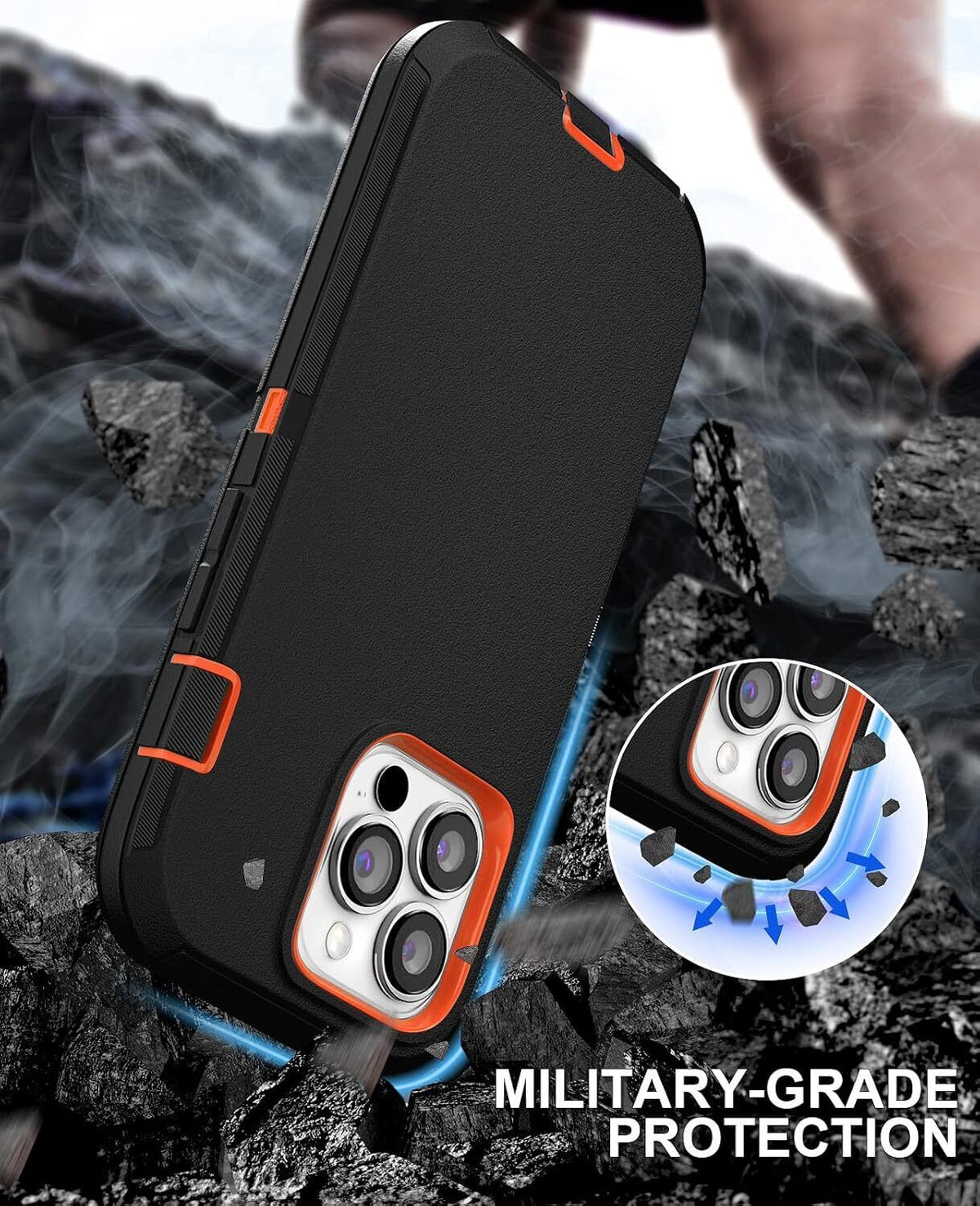 Heavy-Duty Shockproof Case with Belt Clip for iPhone 12, 13, 14, 15, 16 Pro Max