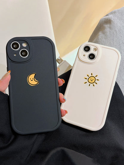 Couple Phone Cases - Sun & Moon Design, Black & White Compatible with Iphone & Galaxy, Compatible with Iphone 13/15/16 Pro Max/16/14/15/16 Plus, Also Suitable as Birthday Gifts for Girlfriend, Boyfriend or Personal Use, Compatible with Samsung Galaxy Phones,International Version, Not the Domestic Version